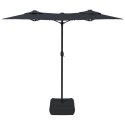 VidaXL Parasol ogrodowy podwójny z LED, czarny, 316x240 cm