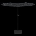 VidaXL Parasol ogrodowy podwójny z LED, czarny, 316x240 cm