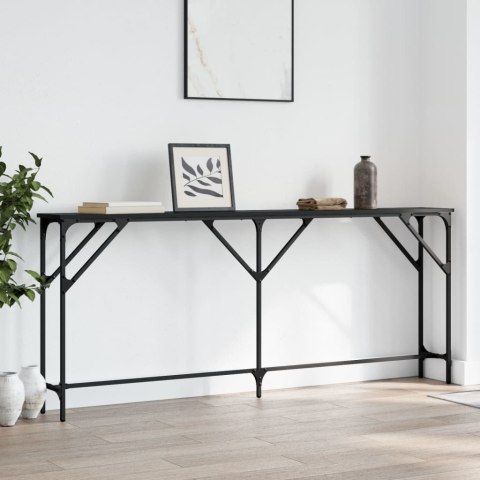 VidaXL Stolik konsolowy, czarny, 180x23x75 cm, materiał drewnopochodny VidaXL Stolik konsolowy, czarny, 180x23x75 cm, materiał drewnopochodny