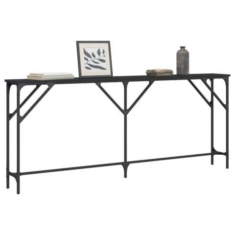 VidaXL Stolik konsolowy, czarny, 180x23x75 cm, materiał drewnopochodny VidaXL Stolik konsolowy, czarny, 180x23x75 cm, materiał drewnopochodny