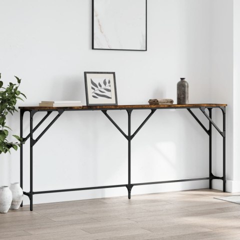 VidaXL Stolik konsolowy, przydymiony dąb, 180x23x75 cm VidaXL Stolik konsolowy, przydymiony dąb, 180x23x75 cm