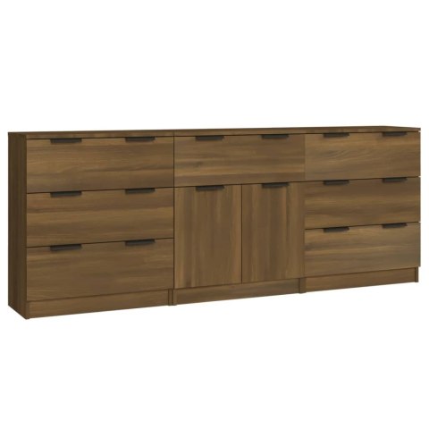 VidaXL Szafki, 3 szt., brązowy dąb, materiał drewnopochodny VidaXL Szafki, 3 szt., brązowy dąb, materiał drewnopochodny
