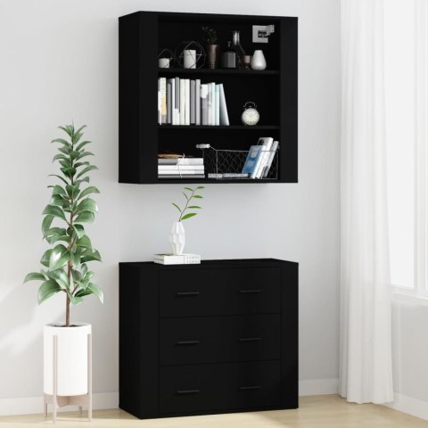 VidaXL Wysoka szafka, czarna, materiał drewnopochodny VidaXL Wysoka szafka, czarna, materiał drewnopochodny