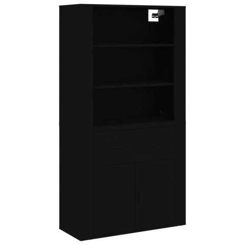 VidaXL Wysoka szafka, czarna, materiał drewnopochodny VidaXL Wysoka szafka, czarna, materiał drewnopochodny