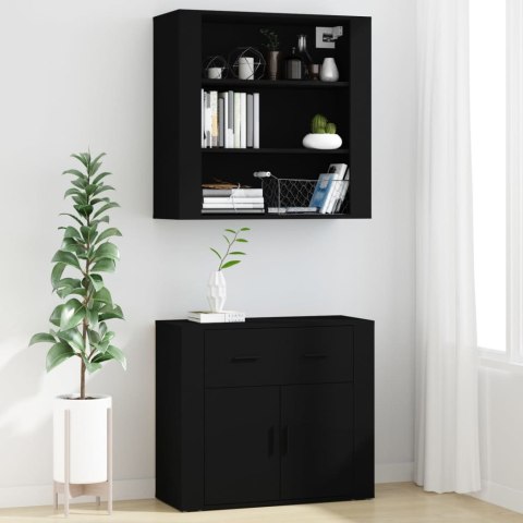 VidaXL Wysoka szafka, czarna, materiał drewnopochodny VidaXL Wysoka szafka, czarna, materiał drewnopochodny