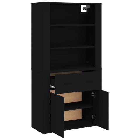 VidaXL Wysoka szafka, czarna, materiał drewnopochodny VidaXL Wysoka szafka, czarna, materiał drewnopochodny