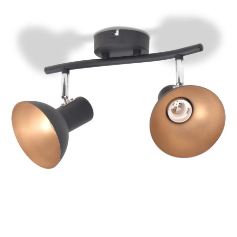 VidaXL Lampa sufitowa na 2 żarówki E27, czarno-złota VidaXL Lampa sufitowa na 2 żarówki E27, czarno-złota