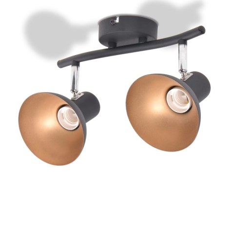 VidaXL Lampa sufitowa na 2 żarówki E27, czarno-złota VidaXL Lampa sufitowa na 2 żarówki E27, czarno-złota