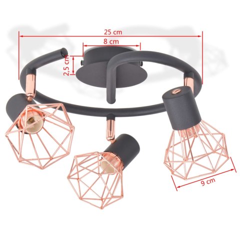 VidaXL Lampa sufitowa z 3 żarówkami z diodami LED, 12 W VidaXL Lampa sufitowa z 3 żarówkami z diodami LED, 12 W