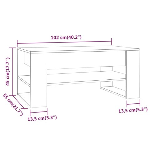 VidaXL Stolik kawowy, czarny, 102x55x45 cm, materiał drewnopochodny VidaXL Stolik kawowy, czarny, 102x55x45 cm, materiał drewnopochodny