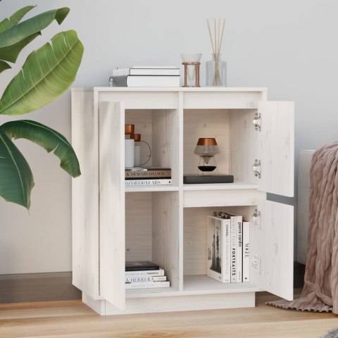 VidaXL Szafka, biała, 60 x 34 x 75 cm, lite drewno sosnowe VidaXL Szafka, biała, 60 x 34 x 75 cm, lite drewno sosnowe