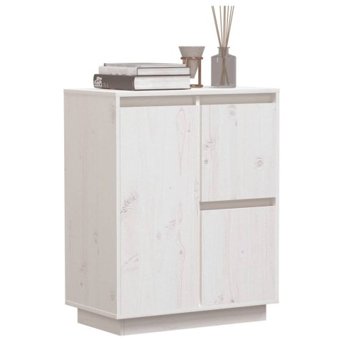 VidaXL Szafka, biała, 60 x 34 x 75 cm, lite drewno sosnowe VidaXL Szafka, biała, 60 x 34 x 75 cm, lite drewno sosnowe
