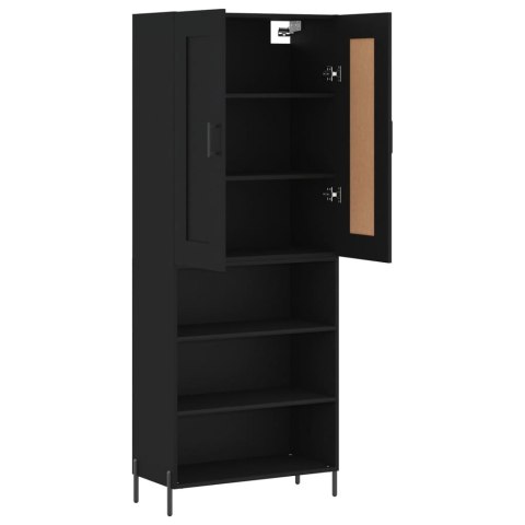 VidaXL Witrynka, czarna, 69,5x34x180 cm, materiał drewnopochodny VidaXL Witrynka, czarna, 69,5x34x180 cm, materiał drewnopochodny