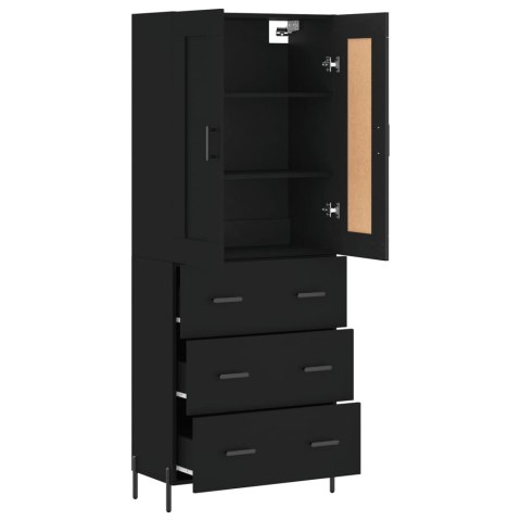 VidaXL Witrynka, czarna, 69,5x34x180 cm, materiał drewnopochodny VidaXL Witrynka, czarna, 69,5x34x180 cm, materiał drewnopochodny