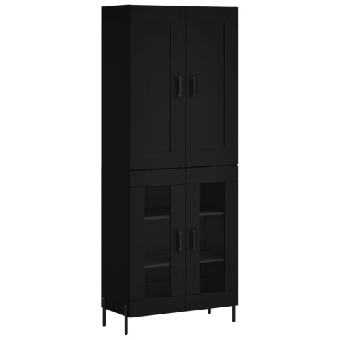VidaXL Witrynka, czarna, 69,5x34x180 cm, materiał drewnopochodny VidaXL Witrynka, czarna, 69,5x34x180 cm, materiał drewnopochodny