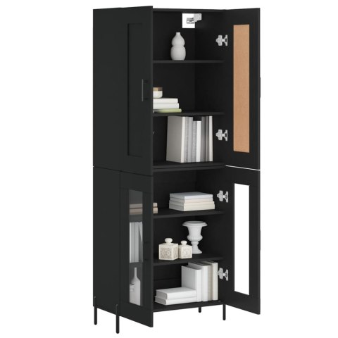 VidaXL Witrynka, czarna, 69,5x34x180 cm, materiał drewnopochodny VidaXL Witrynka, czarna, 69,5x34x180 cm, materiał drewnopochodny