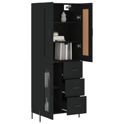 VidaXL Witrynka, czarna, 69,5x34x180 cm, materiał drewnopochodny VidaXL Witrynka, czarna, 69,5x34x180 cm, materiał drewnopochodny