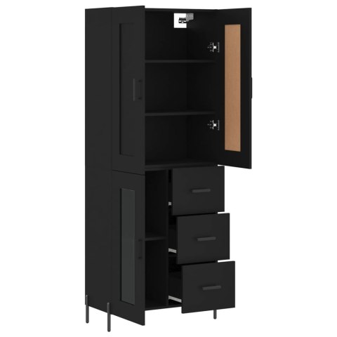 VidaXL Witrynka, czarna, 69,5x34x180 cm, materiał drewnopochodny VidaXL Witrynka, czarna, 69,5x34x180 cm, materiał drewnopochodny