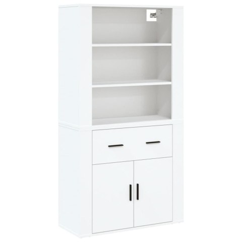 Wysoka szafka, biała, materiał drewnopochodny Wysoka szafka, biała, materiał drewnopochodny
