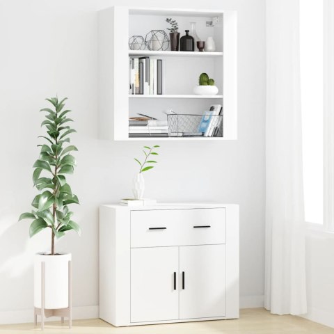 Wysoka szafka, biała, materiał drewnopochodny Wysoka szafka, biała, materiał drewnopochodny
