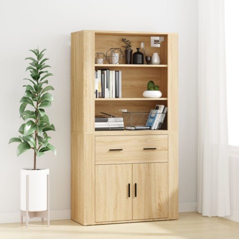 VidaXL Witrynka, dąb sonoma, materiał drewnopochodny VidaXL Witrynka, dąb sonoma, materiał drewnopochodny