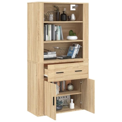VidaXL Witrynka, dąb sonoma, materiał drewnopochodny VidaXL Witrynka, dąb sonoma, materiał drewnopochodny