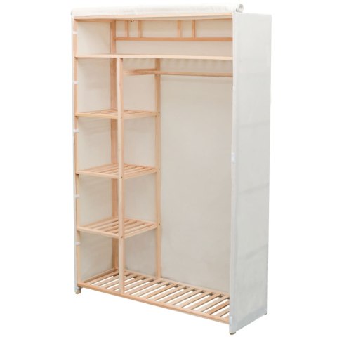 VidaXL Szafa z drewna sosnowego i tkaniny, 110 x 40 x 170 cm VidaXL Szafa z drewna sosnowego i tkaniny, 110 x 40 x 170 cm