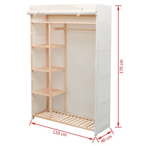 VidaXL Szafa z drewna sosnowego i tkaniny, 110 x 40 x 170 cm VidaXL Szafa z drewna sosnowego i tkaniny, 110 x 40 x 170 cm