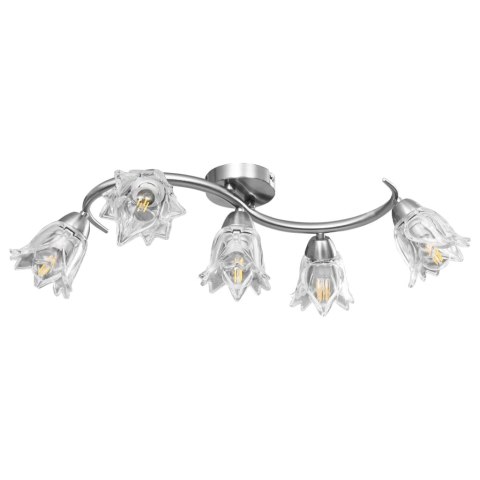 VidaXL Lampa sufitowa ze szklanymi kloszami na 5 żarówek E14, tulipany VidaXL Lampa sufitowa ze szklanymi kloszami na 5 żarówek E14, tulipany