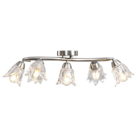 VidaXL Lampa sufitowa ze szklanymi kloszami na 5 żarówek E14, tulipany VidaXL Lampa sufitowa ze szklanymi kloszami na 5 żarówek E14, tulipany