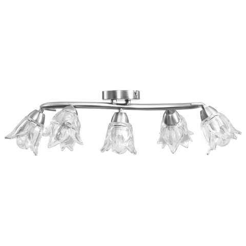 VidaXL Lampa sufitowa ze szklanymi kloszami na 5 żarówek E14, tulipany VidaXL Lampa sufitowa ze szklanymi kloszami na 5 żarówek E14, tulipany