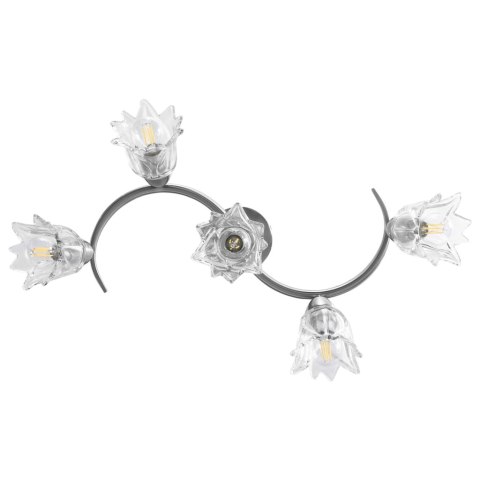 VidaXL Lampa sufitowa ze szklanymi kloszami na 5 żarówek E14, tulipany VidaXL Lampa sufitowa ze szklanymi kloszami na 5 żarówek E14, tulipany