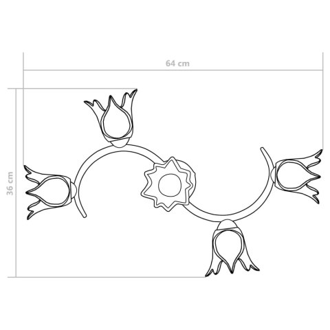 VidaXL Lampa sufitowa ze szklanymi kloszami na 5 żarówek E14, tulipany VidaXL Lampa sufitowa ze szklanymi kloszami na 5 żarówek E14, tulipany