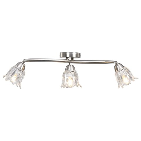 VidaXL Lampa sufitowa ze szklanymi kloszami na 3 żarówki E14, tulipany VidaXL Lampa sufitowa ze szklanymi kloszami na 3 żarówki E14, tulipany