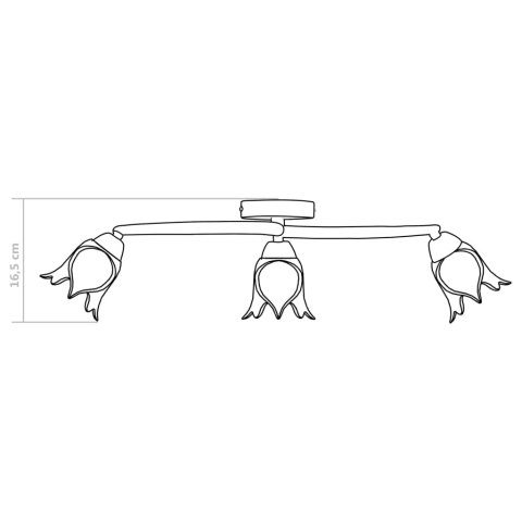VidaXL Lampa sufitowa ze szklanymi kloszami na 3 żarówki E14, tulipany VidaXL Lampa sufitowa ze szklanymi kloszami na 3 żarówki E14, tulipany