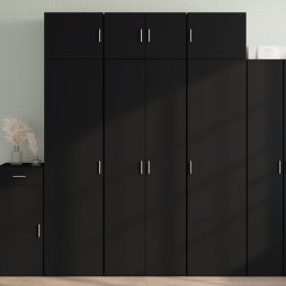 Wysoka szafka, czarna, 70x42,5x185 cm, materiał drewnopochodny
