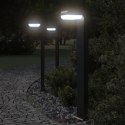 VidaXL Zewnętrzne lampy stojące, 3 szt., czarne, 80 cm, aluminium