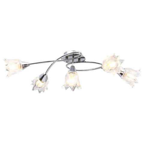 VidaXL Lampa sufitowa ze szklanymi kloszami na 5 żarówek E14, tulipany VidaXL Lampa sufitowa ze szklanymi kloszami na 5 żarówek E14, tulipany
