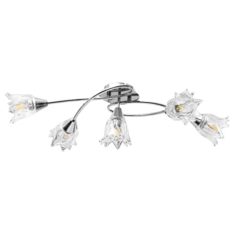 VidaXL Lampa sufitowa ze szklanymi kloszami na 5 żarówek E14, tulipany VidaXL Lampa sufitowa ze szklanymi kloszami na 5 żarówek E14, tulipany