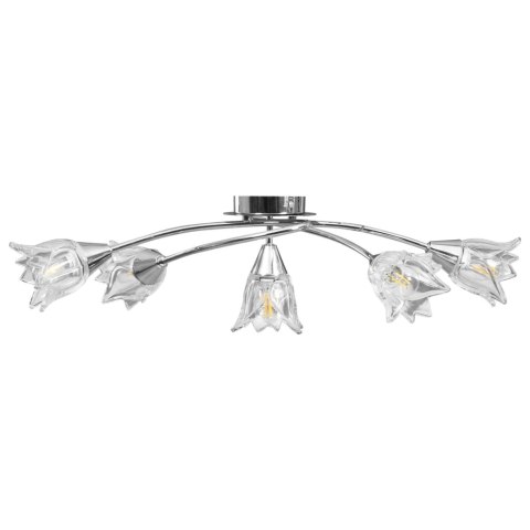 VidaXL Lampa sufitowa ze szklanymi kloszami na 5 żarówek E14, tulipany VidaXL Lampa sufitowa ze szklanymi kloszami na 5 żarówek E14, tulipany