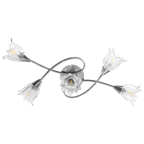 VidaXL Lampa sufitowa ze szklanymi kloszami na 5 żarówek E14, tulipany VidaXL Lampa sufitowa ze szklanymi kloszami na 5 żarówek E14, tulipany