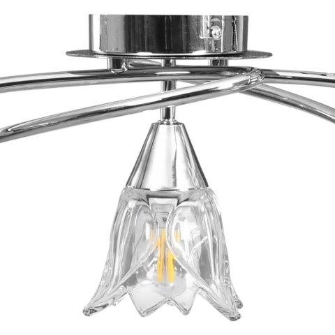VidaXL Lampa sufitowa ze szklanymi kloszami na 5 żarówek E14, tulipany VidaXL Lampa sufitowa ze szklanymi kloszami na 5 żarówek E14, tulipany