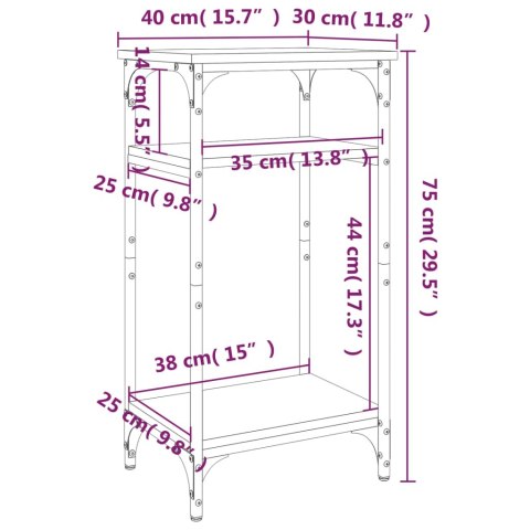 VidaXL Stolik boczny, czarny, 40x30x75 cm, materiał drewnopochodny VidaXL Stolik boczny, czarny, 40x30x75 cm, materiał drewnopochodny