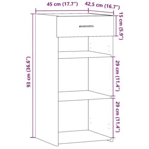 VidaXL Szafka, czarna, 45x42,5x93 cm, materiał drewnopochodny VidaXL Szafka, czarna, 45x42,5x93 cm, materiał drewnopochodny