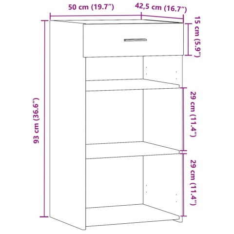 VidaXL Szafka, czarna, 50x42,5x93 cm, materiał drewnopochodny VidaXL Szafka, czarna, 50x42,5x93 cm, materiał drewnopochodny