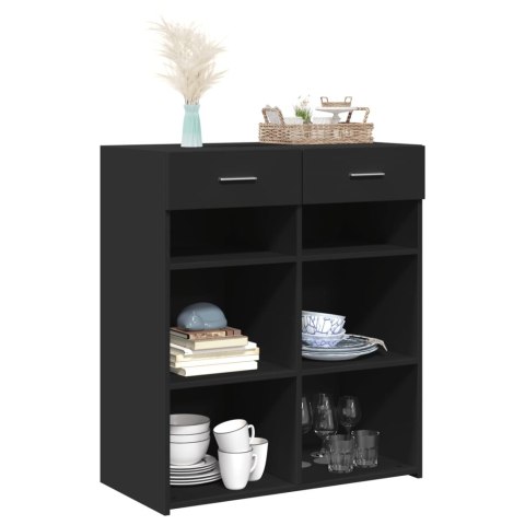 VidaXL Szafka, czarna, 80x42,5x93 cm, materiał drewnopochodny VidaXL Szafka, czarna, 80x42,5x93 cm, materiał drewnopochodny