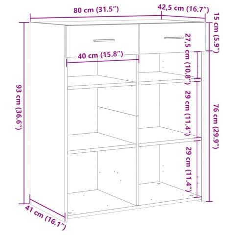 VidaXL Szafka, czarna, 80x42,5x93 cm, materiał drewnopochodny VidaXL Szafka, czarna, 80x42,5x93 cm, materiał drewnopochodny