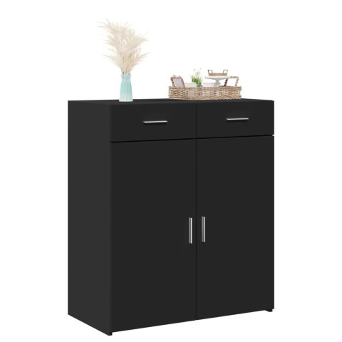 Szafka, czarna, 80x42,5x93 cm, materiał drewnopochodny Szafka, czarna, 80x42,5x93 cm, materiał drewnopochodny