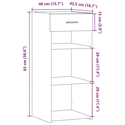 VidaXL Szafka, dąb sonoma, 40x42,5x93 cm, materiał drewnopochodny VidaXL Szafka, dąb sonoma, 40x42,5x93 cm, materiał drewnopochodny