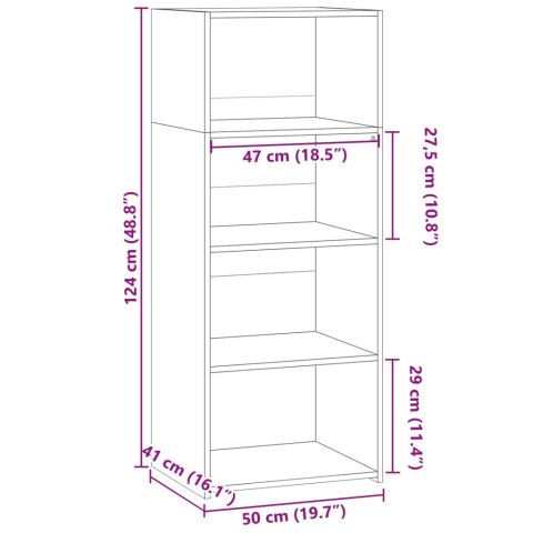 VidaXL Wysoka szafka, biała, 50x41x124 cm, materiał drewnopochodny VidaXL Wysoka szafka, biała, 50x41x124 cm, materiał drewnopochodny